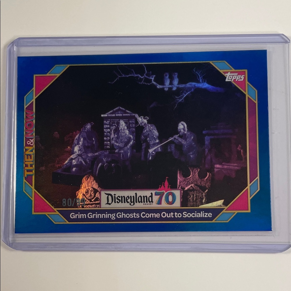 Topps Disneyland 70 Grim Grinning Ghosts Trading Card - Blue